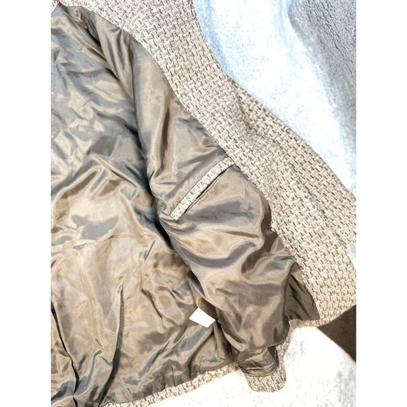 Icelandic Design 3/4 Sleeve Wool Jacket XL sweater sleeve Brown Tweed - Picture 7 of 11